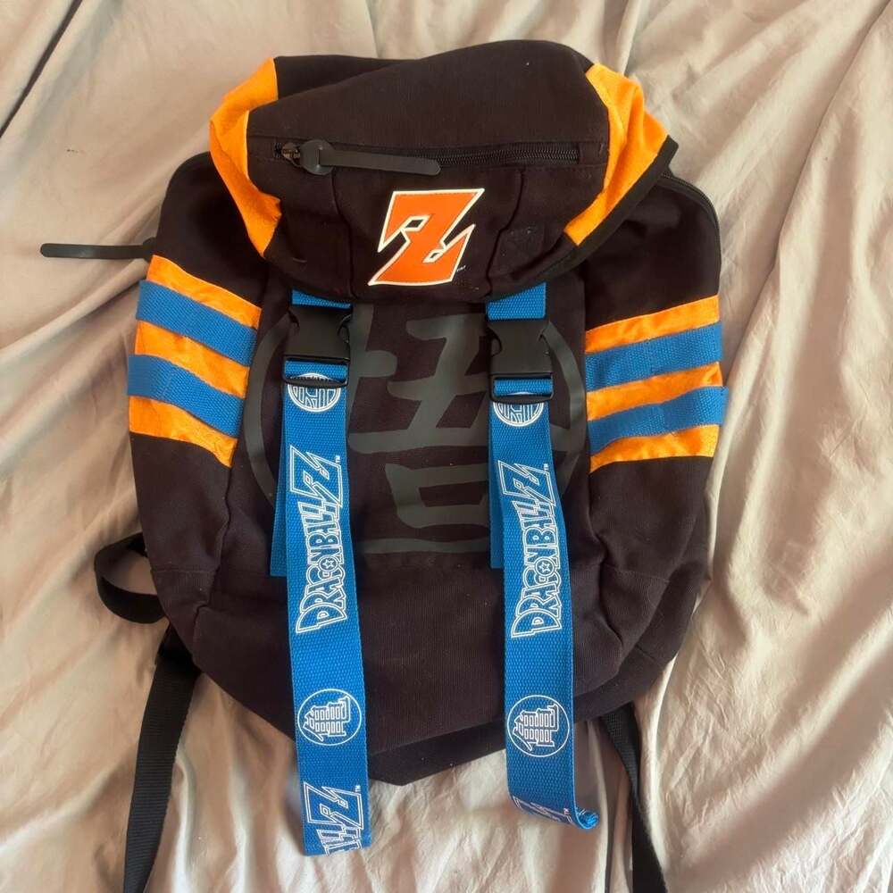 Dragon Ball Z Rare Logo Graphic Backpack Black Orange